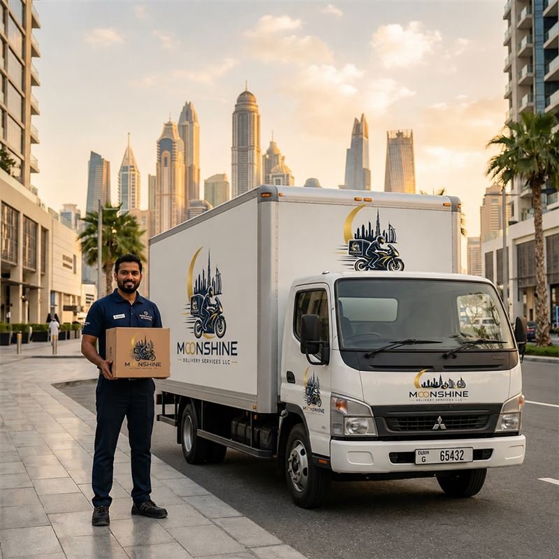 Professional car driver delivering packages in a sedan across UAE